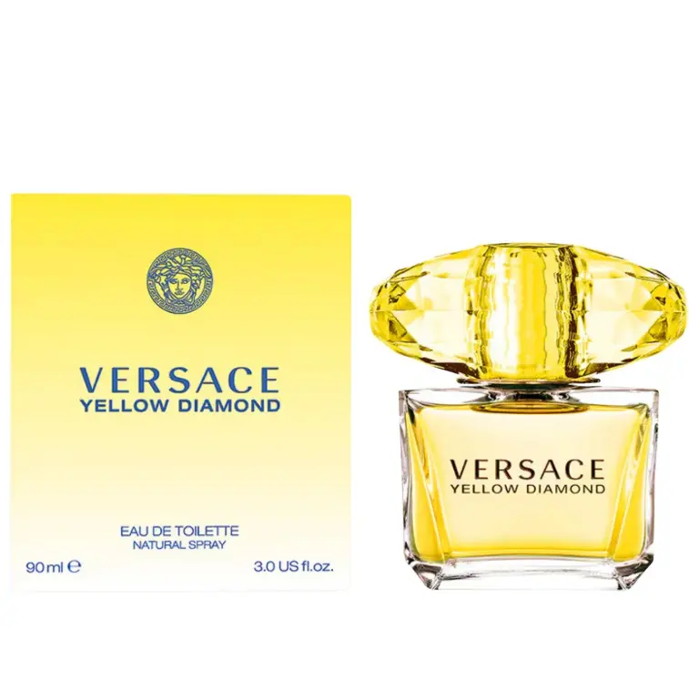 Versace Yellow Diamond EDT Perfume Spray for Women 3.0oz / 90ml – Elegant Floral Citrus Fragrance with Fruity Sweet Floral Scents