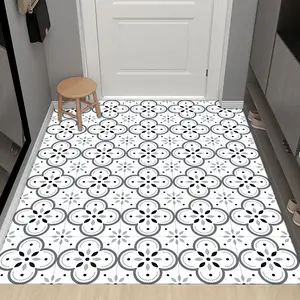 10 Pack Self-Adhesive Floor Stickers, Vintage Four Leaf Pattern, Waterproof Scratch Resistant Removable, Kitchen Bedroom Universal Flooring Decals, Floral Pattern Sticker, Decorative Floor Sticker