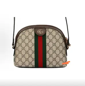 Pre-owned GUCCI Ophidia Small Half Moon (Shell) Shoulder Crossbody Bag Gold Tone Double G