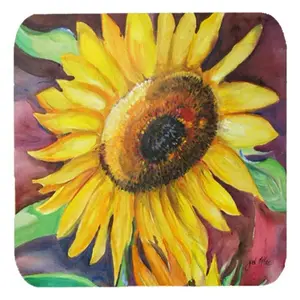 212 MAIN Sunflower Foam Coasters, 4-Piece Set, Permanent Dye Fade-Proof Heat-Resistant Kitchen Tableware (4 Pieces)