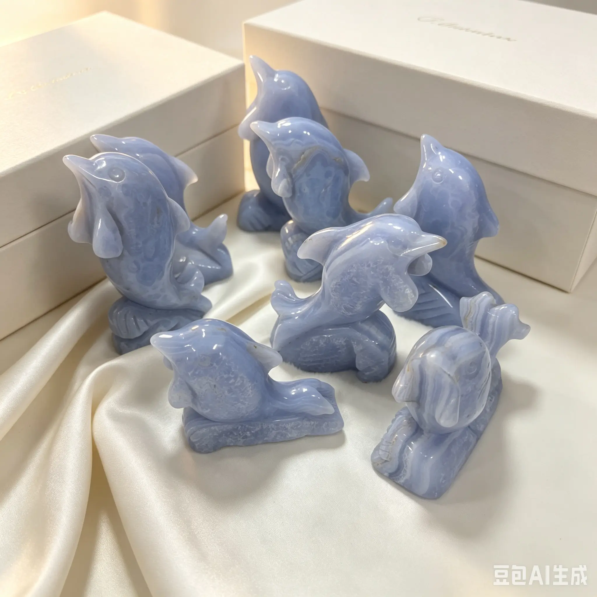 Hand Carved Blue Lace Dolphin