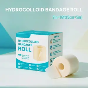 Large Medical Grade Hydrogel Dressing Roll, Cut-To-Fit for Blisters and Wound Care, 2 Inch X 5 Meter, Flexible Waterproof Self-Adhesive