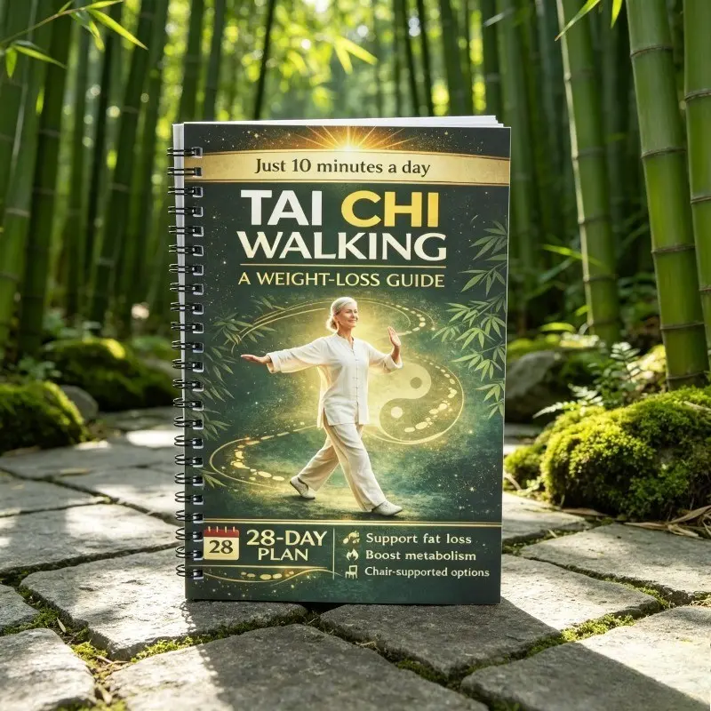 Tai Chi Walking Weight Loss Guide, 28-Day Plan, 10 Minutes Daily, Spiral Binding Book, Guided Journal, Boost Metabolism, Support Elderly and Adults, Healthy, Burn Slim