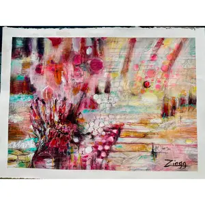 Balancing Tatters | 22x30 inch Abstract Oil Painting on Paper by Theresa Zingg