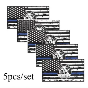 5Pcs blue line sticker code 4 and bear blue line sticker - patriotic stripe car sticker safe sticker rear window sticker Decorative applique
