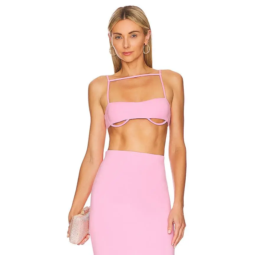 Camila Coelho Belle Bralette in Baby Pink