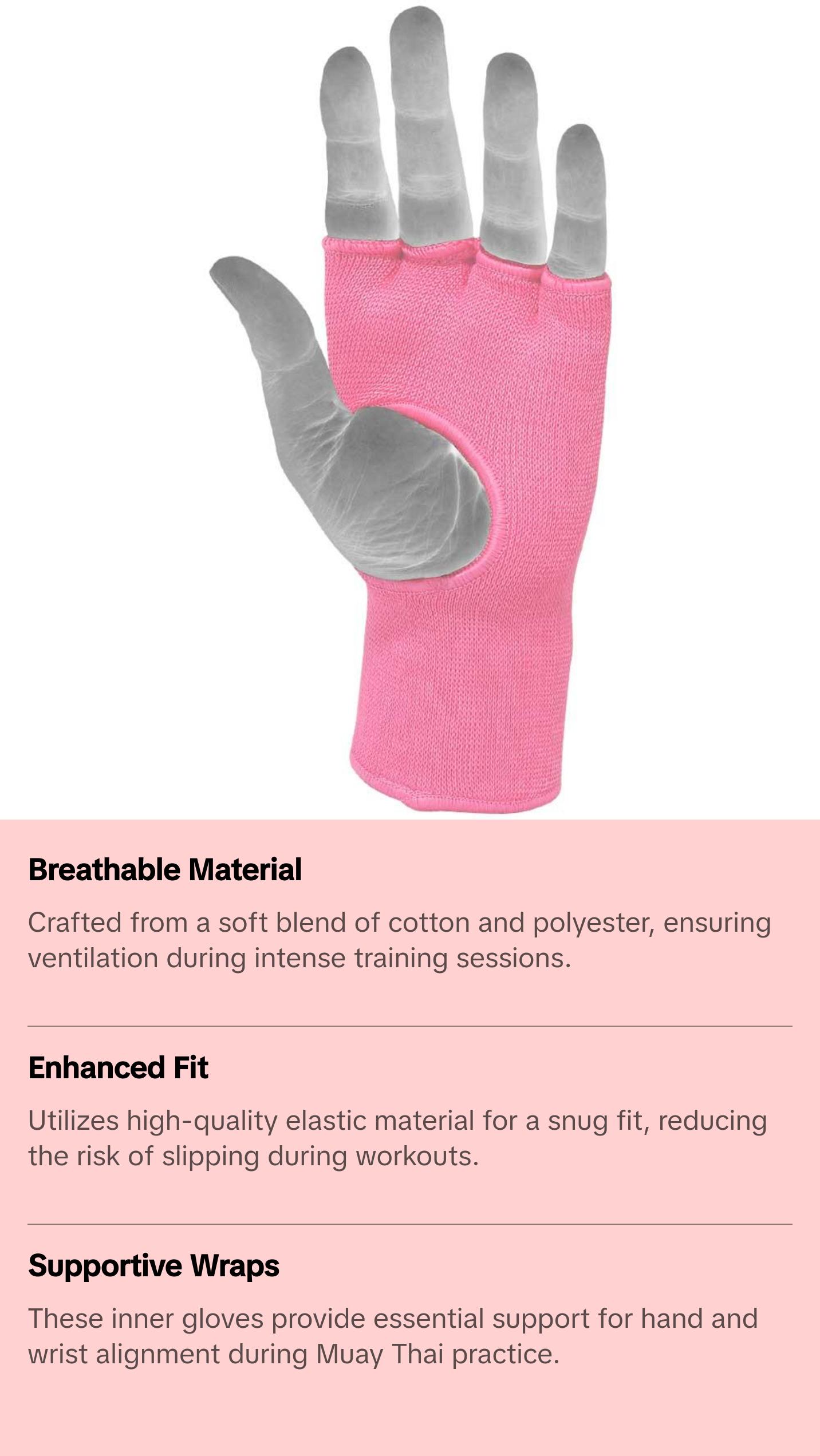 MRX Inner Gloves Muay Thai Support Wraps Pink