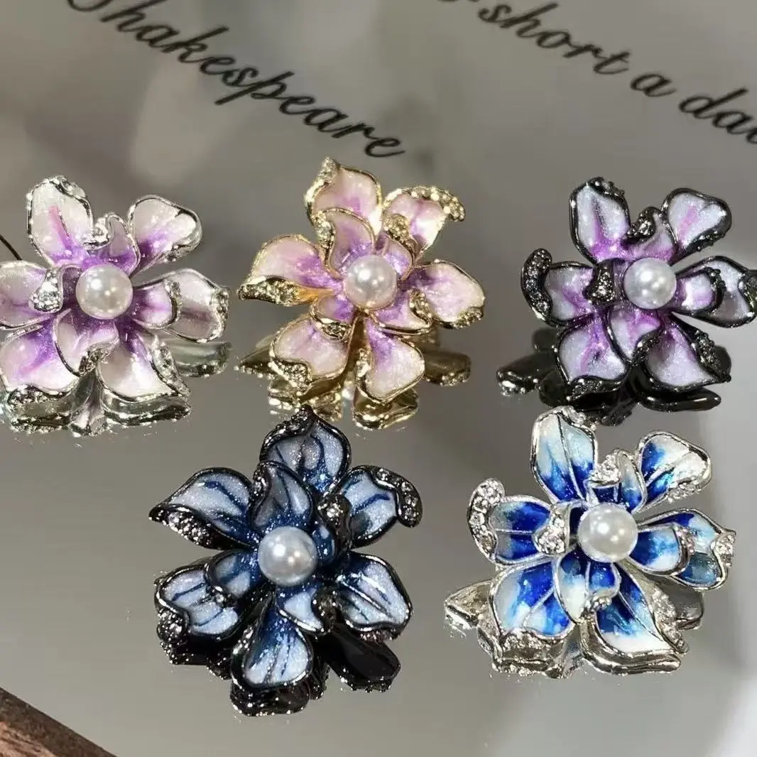 [C19] Purple Flower DIY Copper Multi-hole Spacer /pcs