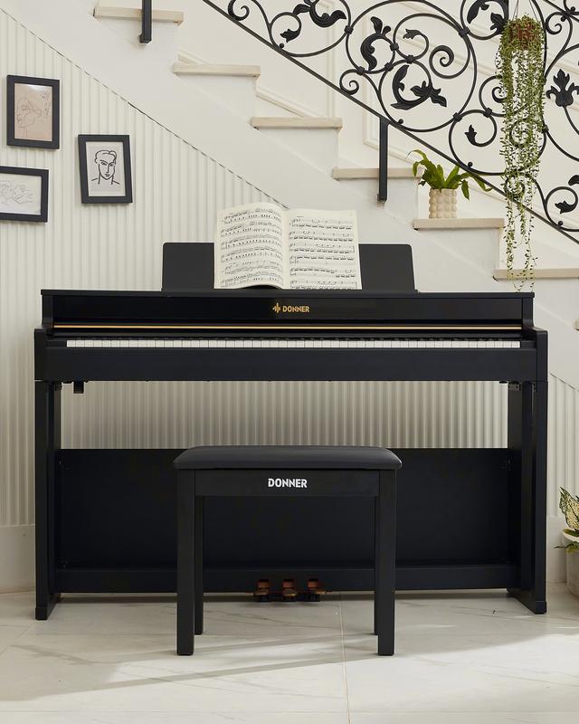 Donner DDP-400 Professional 88-Key Progressive Hammer Action Weighted Upright Digital Piano with Extended Speaker Cabinet