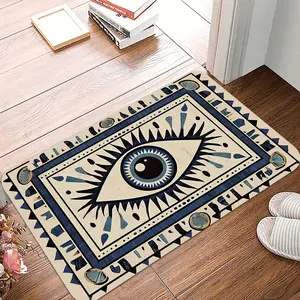 1 Piece of Ethnic Eye Print Decorative Welcome Doormat Soft Kitchen Floor Mat Living Room Decorative Rug Boho Area Rugs Suitable for Indoor and Outdoor Home Decor