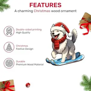 2 Side Printed Siberian Husky Wooden Christmas Ornaments 2024, Keepsake for Women, Men and Friends, Husky Dog Christmas Tree Ornaments, Christmas Tree Hanging Decorations