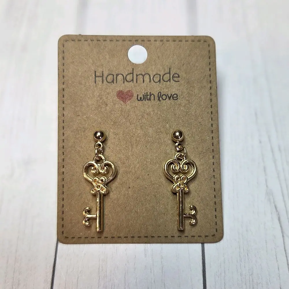 Handmade Gold Key Earrings for Women - Lovingly Crafted, Unique Design Fashion Costume Jewelry Accessories, Earring For Women, Jewelry For Women, Accessories For Women
