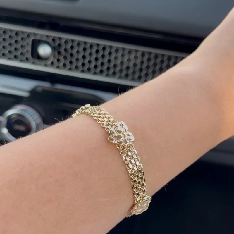 3 Nugget Heart Bracelet
