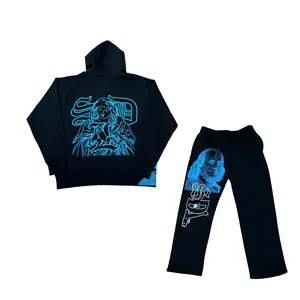 ALL OVER PRINT Unisex SDL x VIRGIN MARY Zip Hoodie and Sweatpants Full Set, Black Red Matching Tracksuit, Trendy Streetwear Outfit, Viral Style 2026