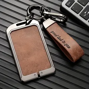 electric dipstick for Tesla Model 3 & Y Zinc Alloy Key Fob Cover - Durable Metal Keychain Accessory for Car Interior & Exterior