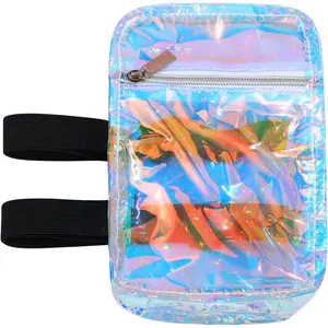 Carnival Thigh Bag Holographic Thigh Pack with Adjustable Strap  Harness for Women Iridescent Hiking Travel Pack (Multicolor)
