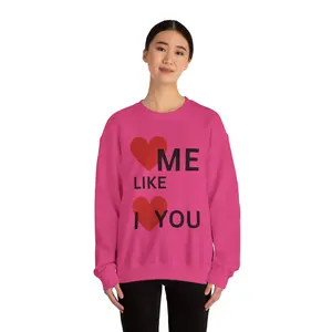 Love You Crewneck Sweatshirt, Cute Gift for Couples, Valentine's Day Essentials, Cozy Sweatshirt, Heart Design graphic tee