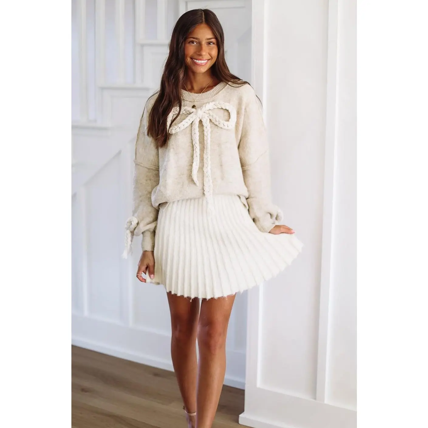 Knit Love Mini Skirt - Cream (FINAL SALE)