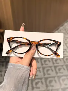 High-Quality Unisex Tortoiseshell Cat Eye Glasses Frame, Anti-Blue Light Lightweight Eyewear, Casual Style, All Seasons, Perfect for Students
