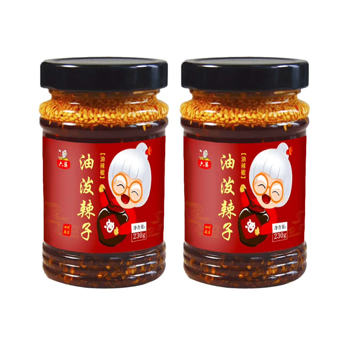 CDLP Six Po Chili Oil 230g x 2 Pack - Authentic Sichuan Flavor, Spicy Condiment for Noodles, Dumplings & Cooking