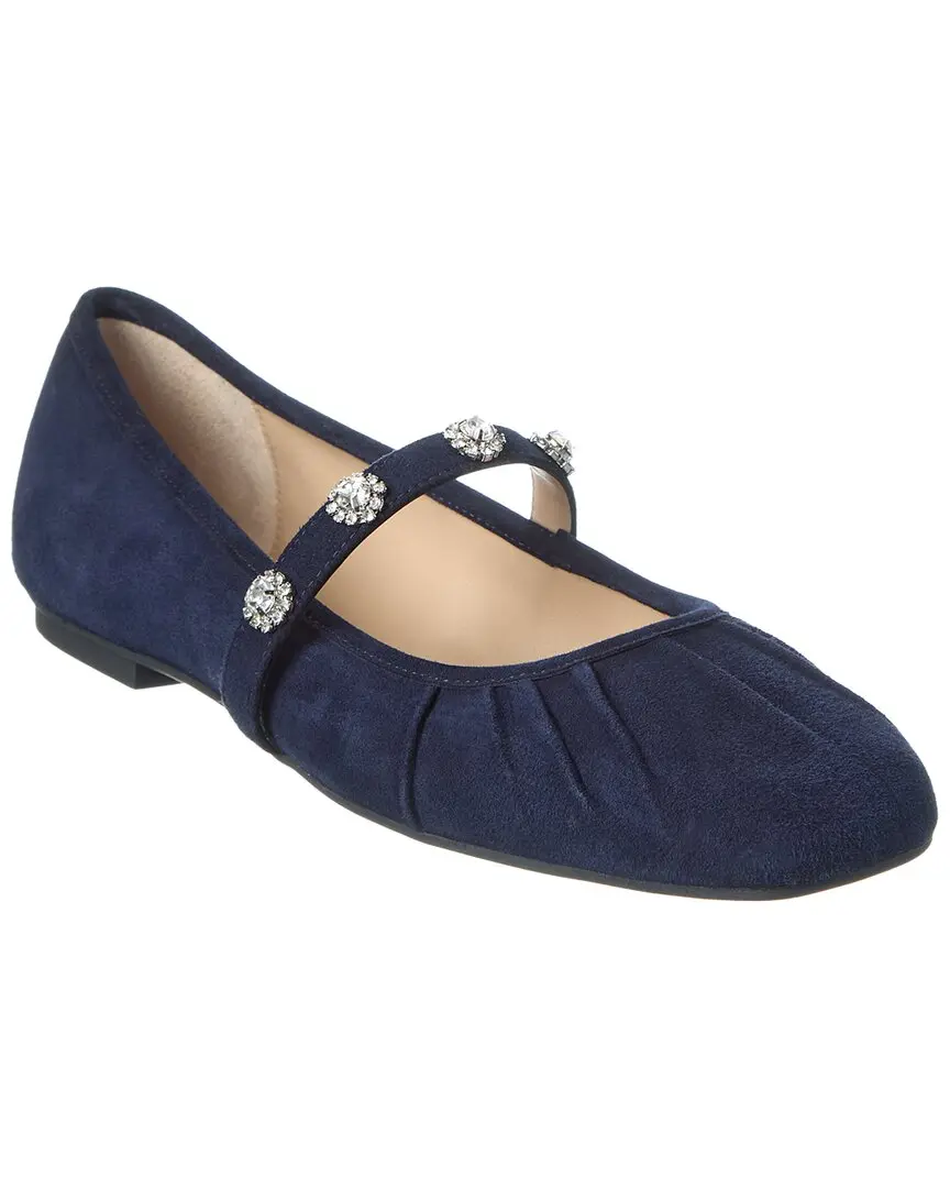 Stuart Weitzman Justina Suede Mary Jane Ballet Flat