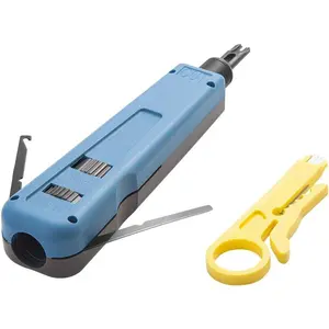 Punch Down Tool with 110/88 Blade & Network Wire Stripper, Multifunction Hook Tool for Telephone Impact Terminal Insertion and cat6a/cat6/cat5e/cat5 Cable