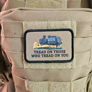 marv tread on those who tread on you Gadsden flag meme brown 2"x3" removable morale patch with hook and loop backing