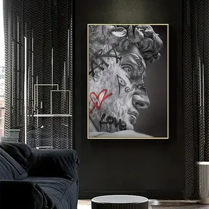 1pc of David Parody Gray Frameless Print Decoration Artistic