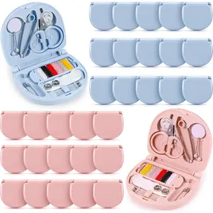50 Pieces Mini Travel Sewing Kit Basic Emergency Sewing Repair Kit in Bulk with Threads Scissors Needles for Beginner Traveler Hotel Charity Homeless