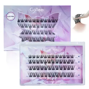 Gollee Self Adhesive Lash Clusters Press On Eyelashes 10-16mm Individual Lash Extension Kit No Glue Needed Natural Makeup Removable Cosmetic