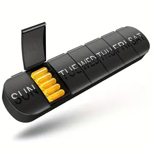 Portable 7-Day Pill Box, Weekly Medicine Organizer, Large Capacity, Sealed Independent Compartments, Suitable for Home and Travel