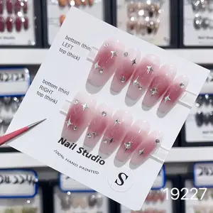 Murraya Nail [H15 ] Press On Handmade Nail Art 10Pcs/Sets Free Tools Luxury Nail Art, Reusable Fake Nails