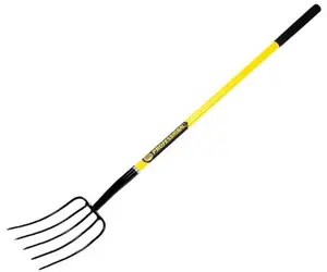 212 MAIN Pro Manure 5-Tine Fork, Forged Head with Rivet Joint, Fiberglass Handle, Garden Tool for Efficient Manure Handling (5 Tines), Five Tines