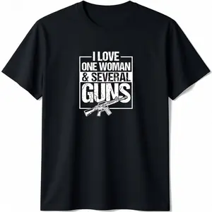 Gun Lover Shirt For Men, Funny 2nd Amendment Tee, Pro Gun Sweatshirt, I Love One Woman And Several Guns, Gift For Husband