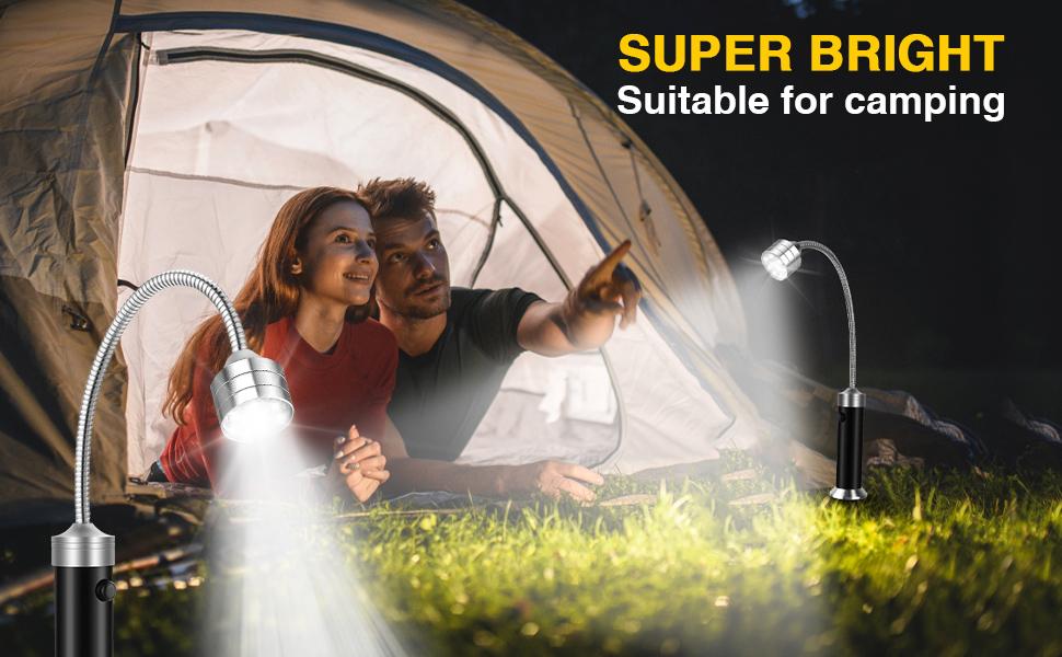 Must Have BBQ Accessories - [2 Pack] Waterproof & Heat Resistant Grill Light, 360° Gooseneck, Magnetic Work Light for Camping, Cooking, Fishing - Gift Box, Batteries Included