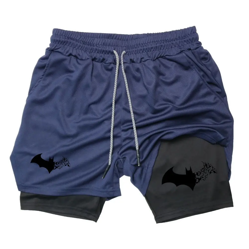 Batman Bat Logo Graphic Sweat Shorts for Men Drawstring Athletic Shorts Streetwear Summer Outfits Men Shorts Gifts for Him