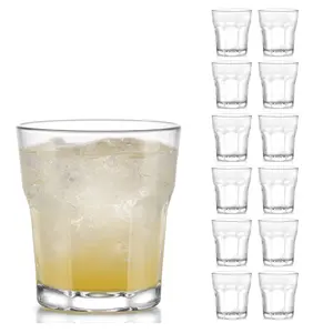 Libbey Gibraltar DuraTuff Rocks Glasses Set of 12, 10 Oz Durable, Restaurant Style Whiskey Glasses Set, Cocktail Drinking Cups for Hosting, Bar Service