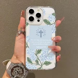 Soft Girl Magnetic Case for iPhone11/12/13/14/15/16/17/promax, Religious Floral Quote Lightweight, Drop-Proof, MagSafe Compatible | Perfect for Teen Girls