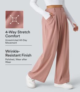 Halara Flex High Waisted Pocket Wide Leg Waffle Work Pants
