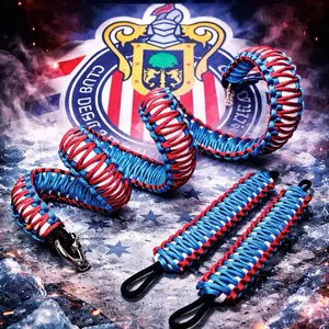 El Rebaño Strap - Blue & Red Paracord Bracelet with Club Logo Design, Durable & Versatile Accessory for Daily Use