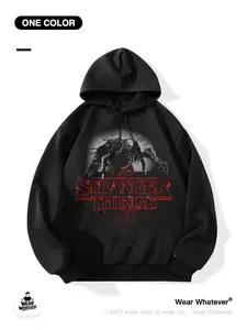 Stranger Things Demon King Print Loose Hoodie, Casual Breathable Sweatshirt, Perfect for Outdoor and Home Wear, Fitted Graphic Top, Clothes