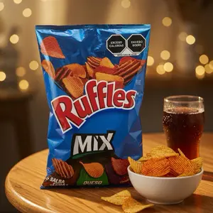 Ruffles Mix Salsa & Queso Flavor Crunchy Potato Chips Exceso Calorías Exceso Sabor