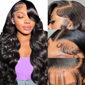[New Upgraded] CNBEAU HAIR 13x6 HD Lace Front Wigs Body Wave Human Hair Wigs 200% Density Natural Color Glueless & Pre Plucked Human Hair Wigs with Baby Hair Wear and Go Colored Frontal Wigs For Black Women