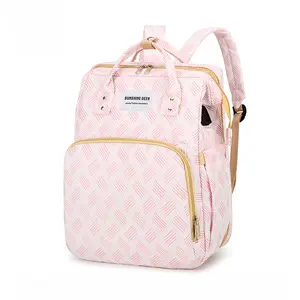 Large Capacity Diaper Backpack for Moms, Wide Open Design with Quick Access & Fold-Out Changing Area, Waterproof Travel Baby Bag with USB Port, Insulated Bottle Pockets, Hands-Free Everyday Essential,YM95