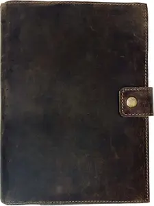 Refillable Leather Journal |  Lined A5 Notebook Cover | 200 Ruled Writing Pages | Card Holder Slot | Leather Bound Journals for Men & Women,   Travel Diary, Cool Planner