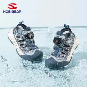HOBIBEAR Kids' Closed-Toe Casual Water Sandals - Big Kids' Single Mesh Summer Beach Shoes for Boys & Girls