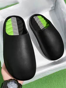 Men's Thick Sole Cloud Cushion Slide Slippers Non-Slip Odor Resistant Closed Toe House Slippers Indoor Bathroom Outdoor Casual Walking Sandals Footwear