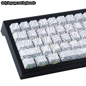 Minimalist Theme Side Engraved Translucent Keycap, Full Five Sided Heat Sublimation Keycap, Keyboard Accessories for Gaming, Computer Peripherals