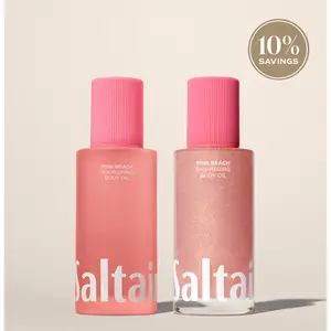 Saltair Pink Beach Shimmer + Glow Body Oil Duo - Shimmering Body Oil + Nourishing Body Oil