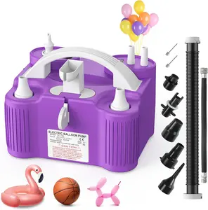 4-in-1 Electric Balloon Pump for All Balloons, Inflatables, and Sports Balls, Triple Inflating Ports for Latex Foil 260q Mylar Balloon, Inflator Deflator for Air Beds Pool Floats Yoga Balls ，For Halloween, Christmas, Birthday, Party Gift